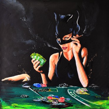 Tableau Catwoman Poker par Rémi Bertoche