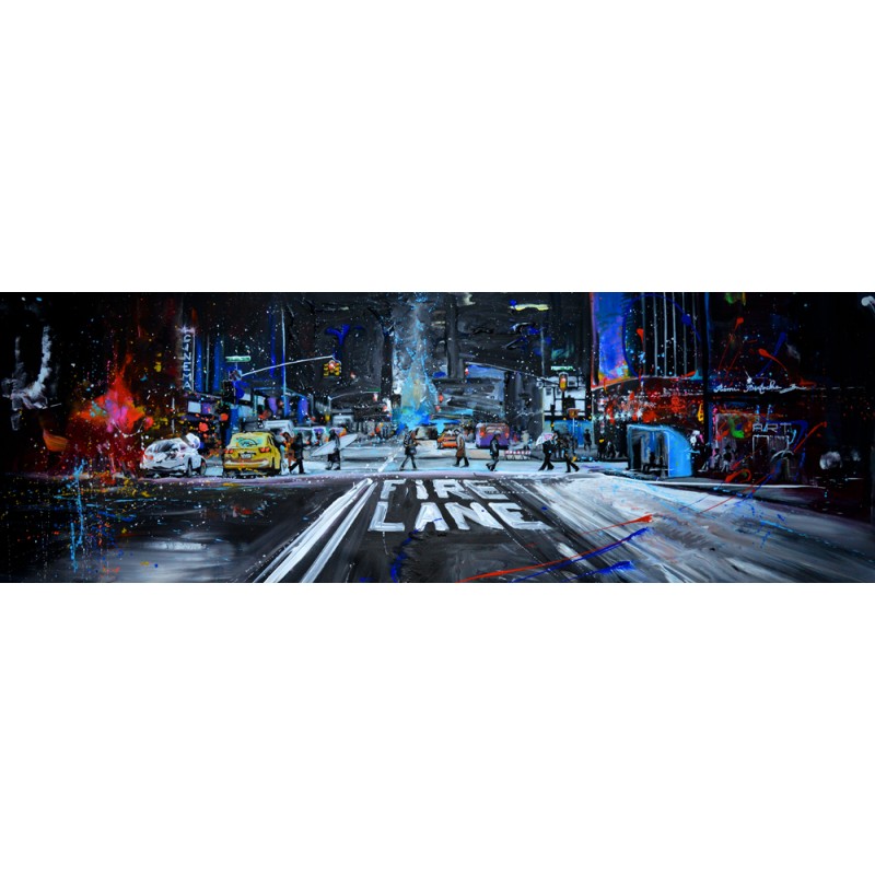 Tableau snowy night city par Rémi Bertoche