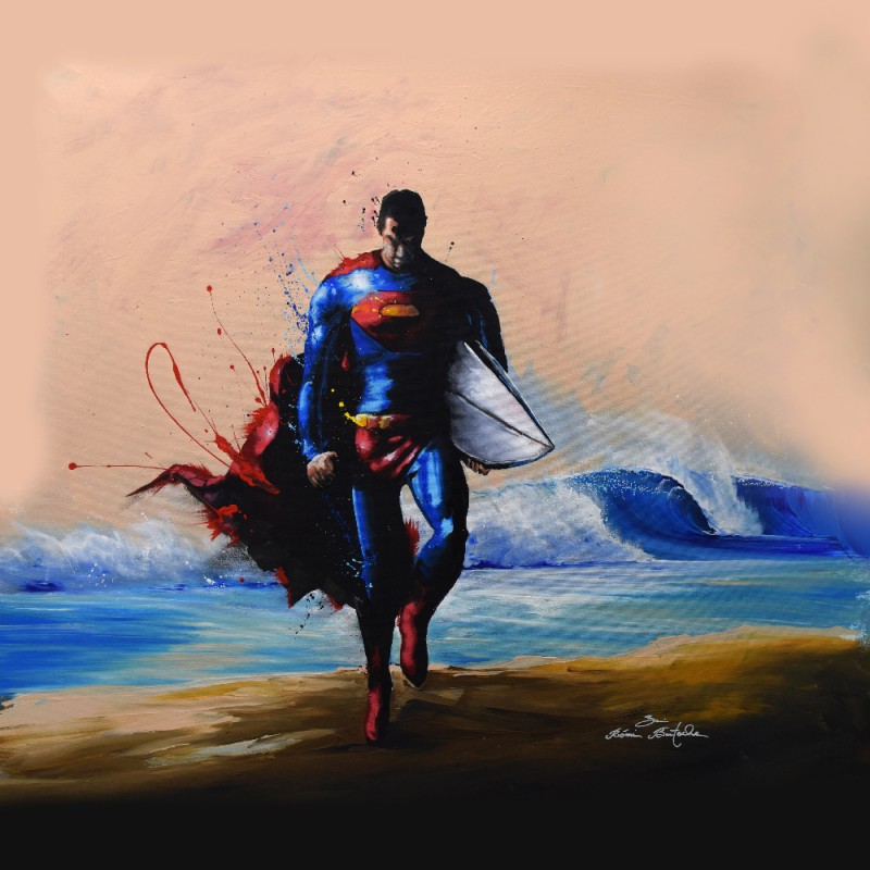 Tableau déco Superman surf