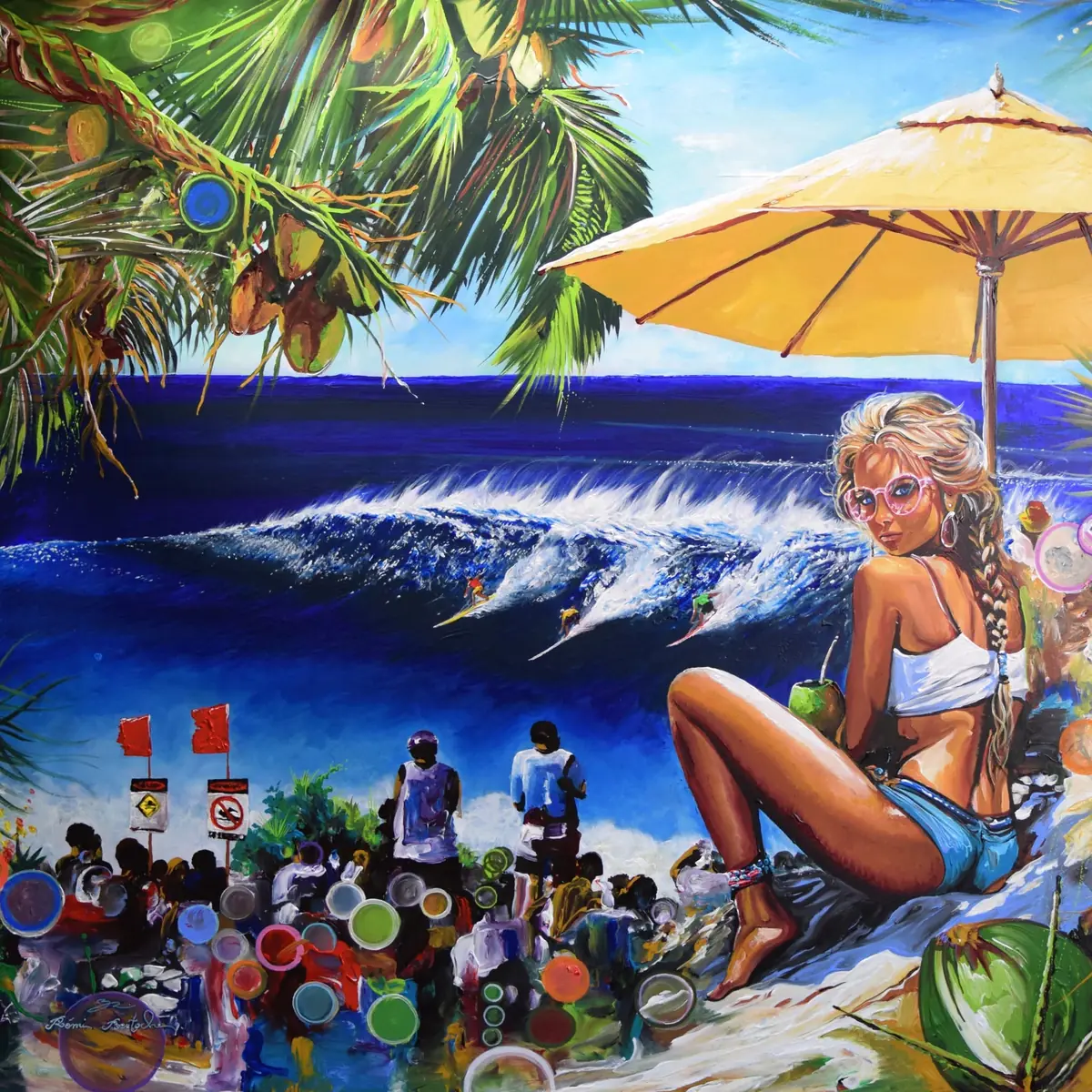 Hawaiian Winter, peinture de surf par Rémi Bertoche