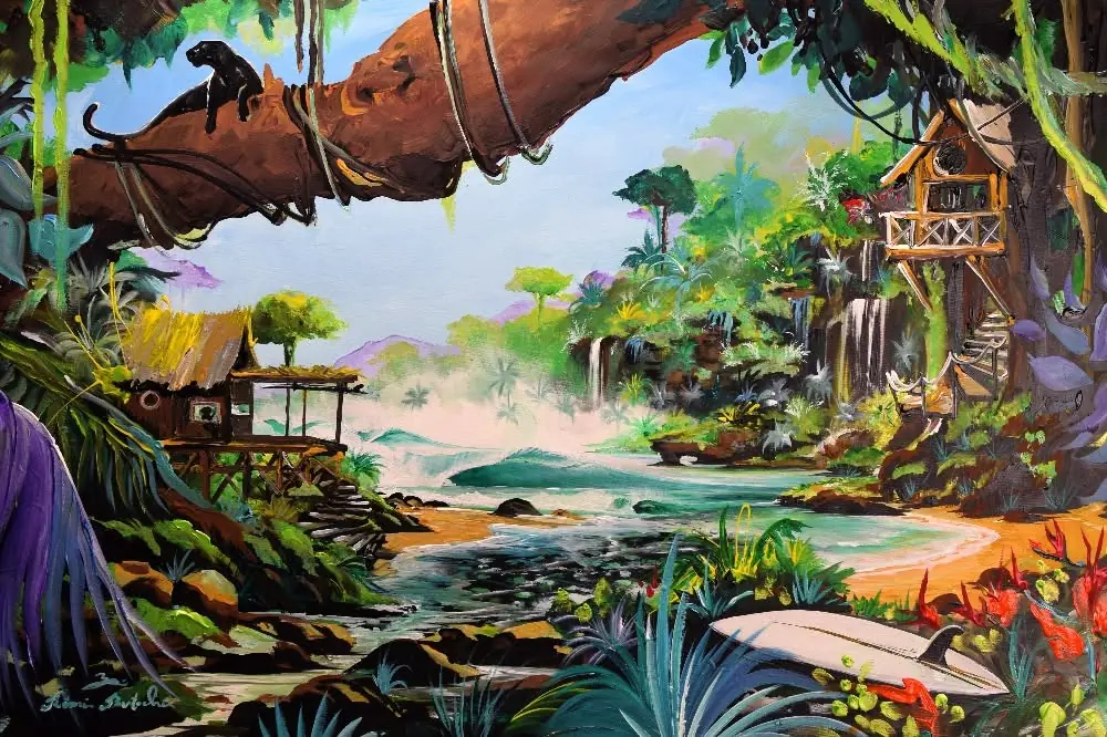 Le Village, peinture originale de Rémi Bertoche