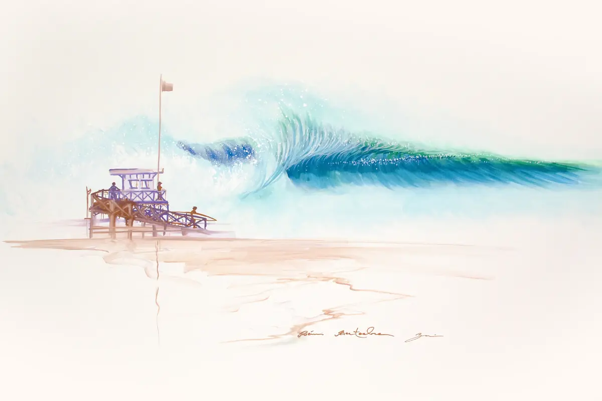 White Sand Beach, a painting by Rémi Bertoche